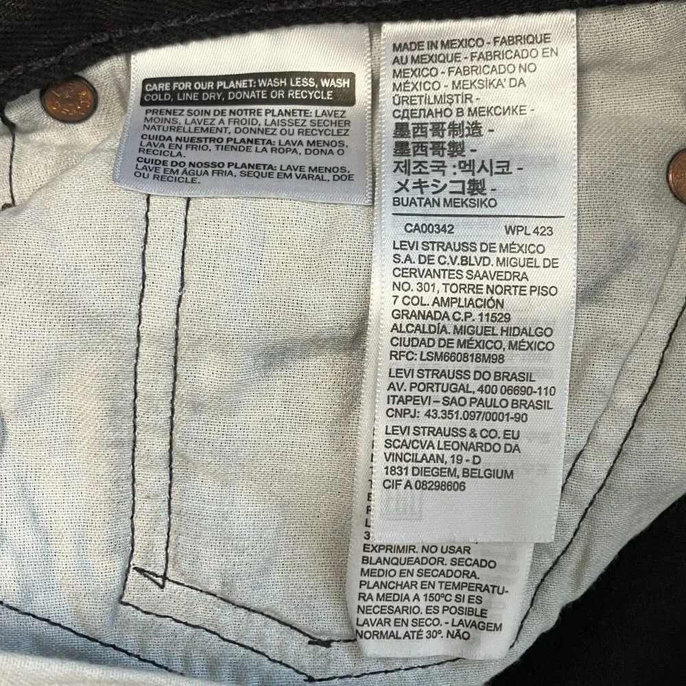 Levi's 501 Jeans Mens 36x36 Black 93’ Straight Denim Button Fly Regular Fit Tall